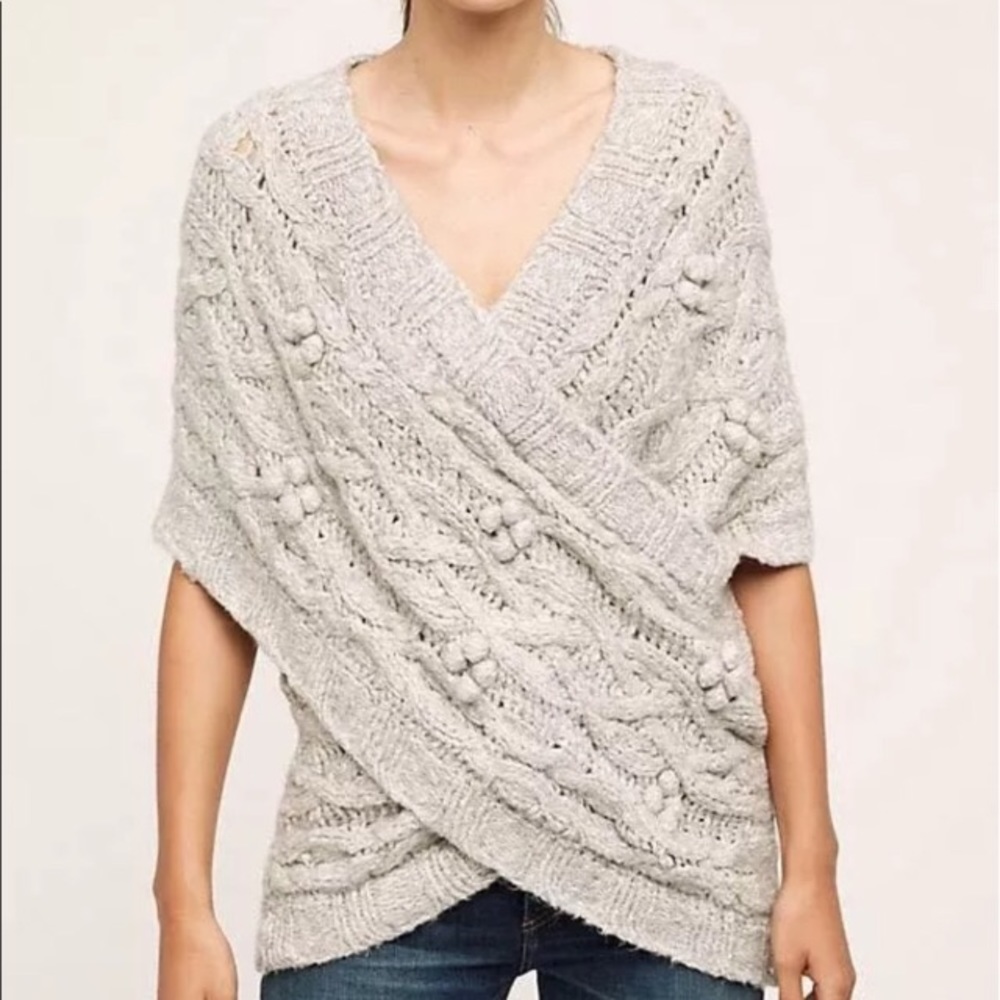 Anthropologie Sleeping on Snow cabled wrap, XS/S